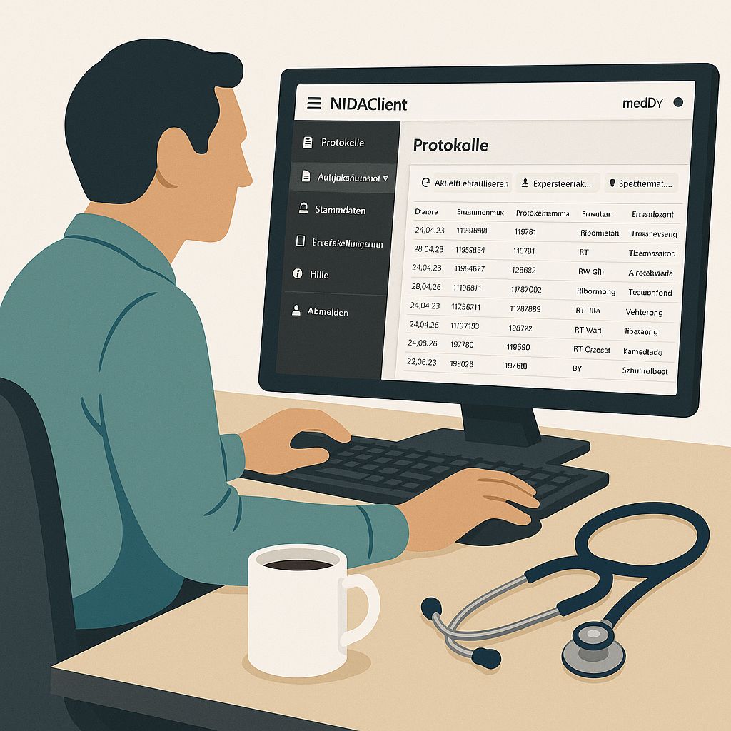 Abbildung NIDAClient App gezeichnet